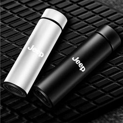 Car Stainless Steel Smart Thermos Mug Cup Led Digital Temperature Display For Jeep Renegade Wrangler jk Compass Grand Cherokee