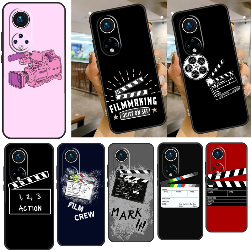 Film Movie maker Clapperboard Take Soft Case For Huawei Honor 50 8X 9X 10i P20 P40 Lite P30 Pro P Smart 2019 Nova 9 5T Cover