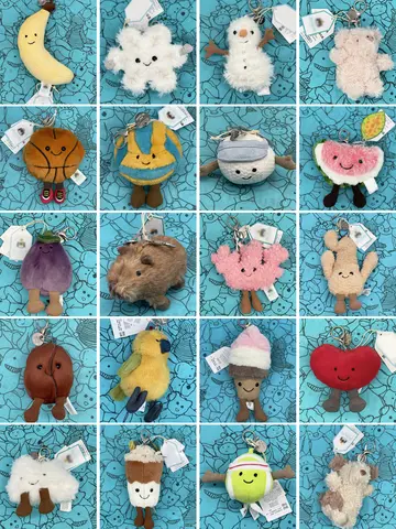 Golf Ball Plush Keychain, Capybara Keychain, Volleyball Plush Toy, Hippo, Turtle Plush JC Bag Charms
