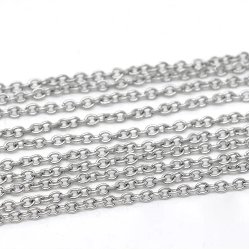 3x25M Silver Tone Stainless Steel Links-Opened Chains Jewelry DIY Findings Charms 3x2.5mm