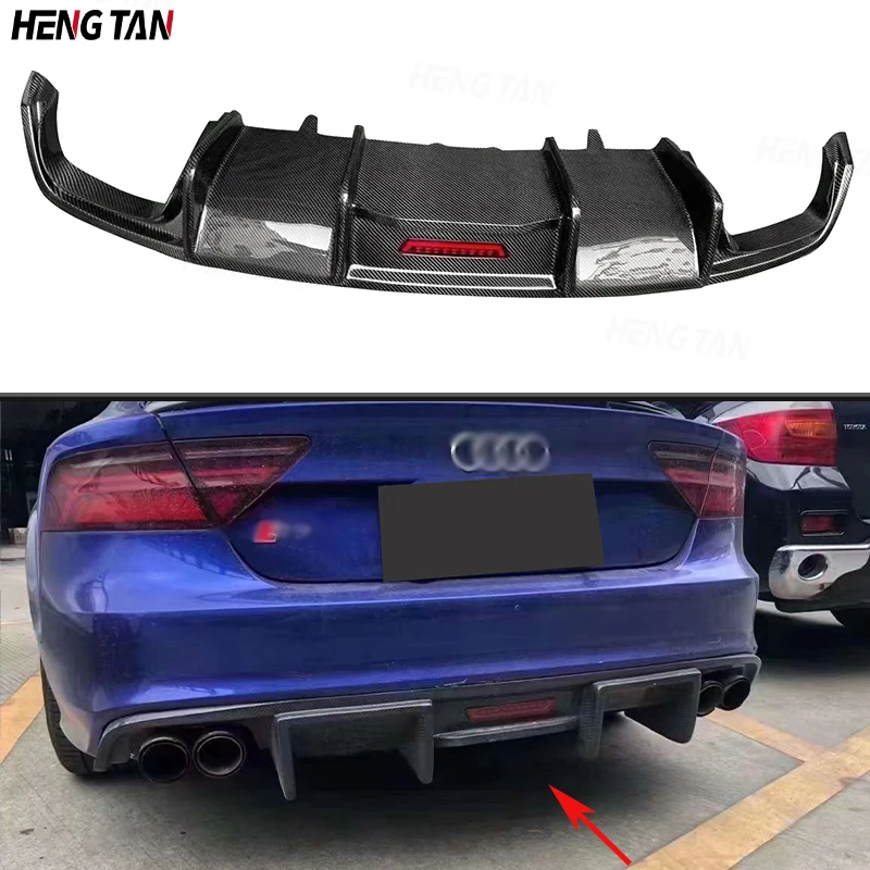 

Carbon Fiber For Audi A7 C7.5 2016-2018 Regular KB Style Car Rear Bumper Lip Diffuser Spoiler Parts Back lip Upgrade Body kit