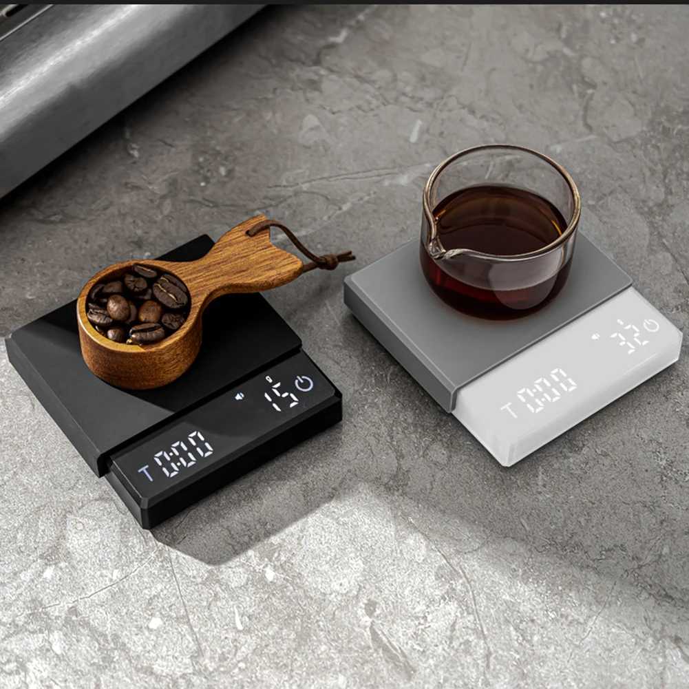 Digital Coffee Kitchen Scale 3 Modes Mini Smart Timer USB 2kg/0.1g g/oz/ml Pad Man Woman Gift digital Home Espresso weight scale