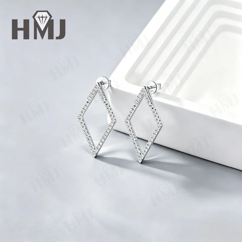 Ohrstecker aus 925er Sterlingsilber mit runden Moissanit-Diamanten, Pavé-Besatz, für den täglichen Gebrauch, einzigartige edle Schmuckgeschenke – Detail 8