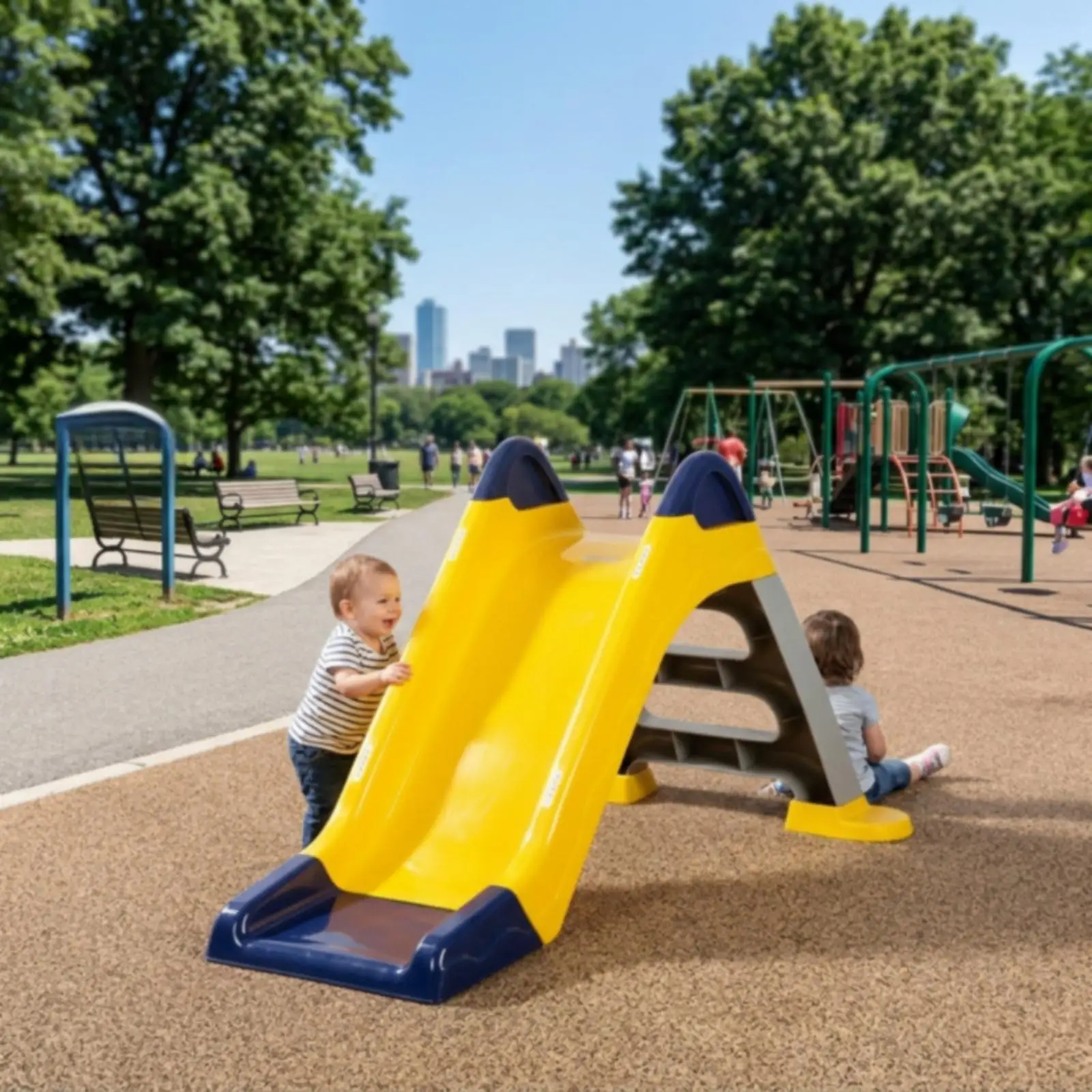Kids Water Spray Slide with Climbing Ladder PE Construction for Indoor Outdoor Toddler Play Center Home Use Kids Water Spray Slide with Climbing Ladder PE Construction for Indoor Outdoor Toddler Play Center Home Use