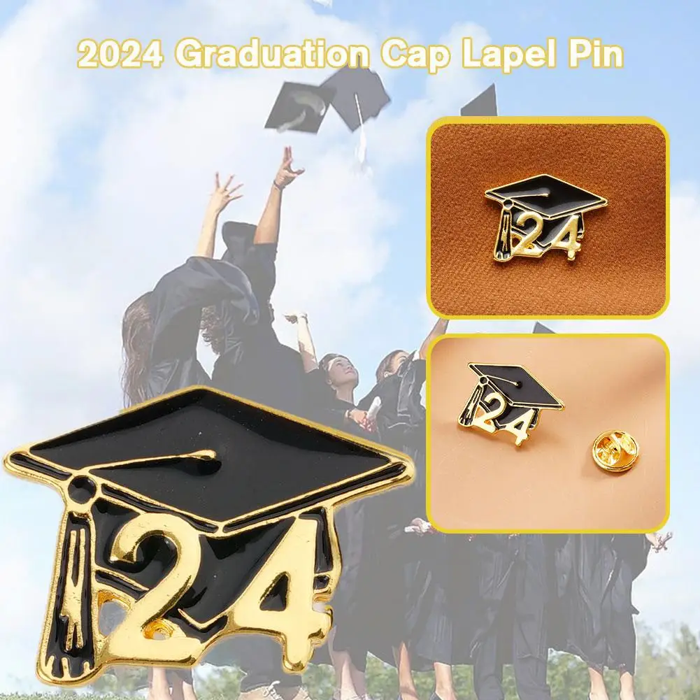 Graduation Brooches Metal Brooches 2024 Graduation Cap Lapel Pin Clothes Brooch Pins for Suit Uniform V6B7