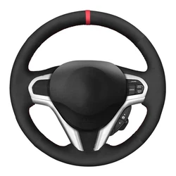 Car Steering Wheel Braid Cover Hand-Stitched Anti-Slip Black Suede Leather For Honda CR-Z CRZ 2011 2012 2013 2014 2015 2016