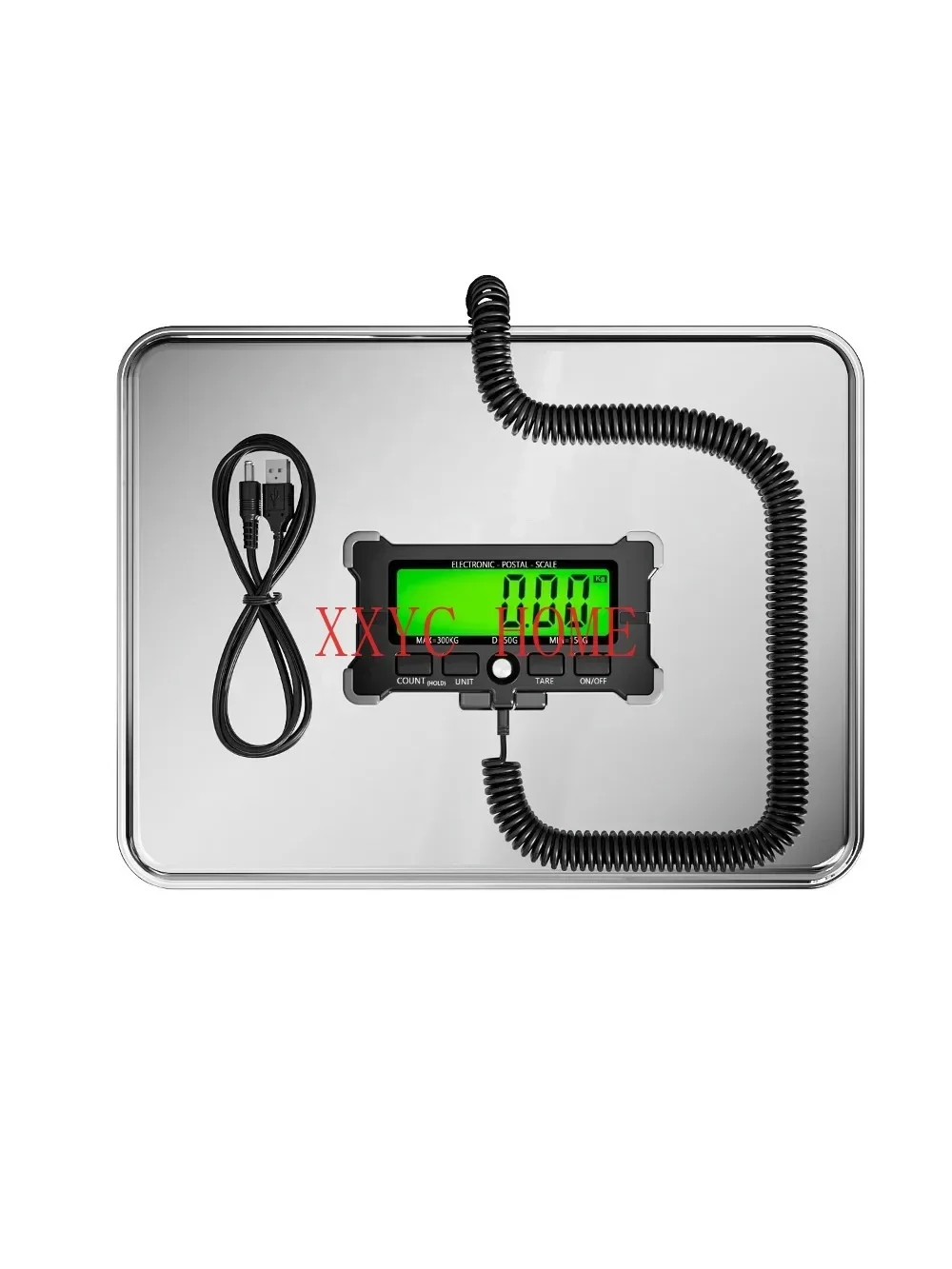 440lbs 200kg USB Stainless Steel luggage Platform Postal Weight Measuring Floor Scale stainless steel postal  luggage scale