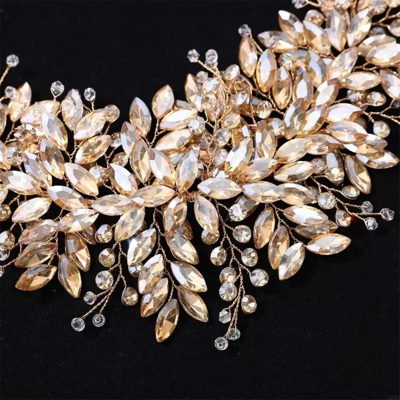 QXND Crystals Embellished Bridal Headpiece Featuring Secure Nonslip Designs And Soft Edging
