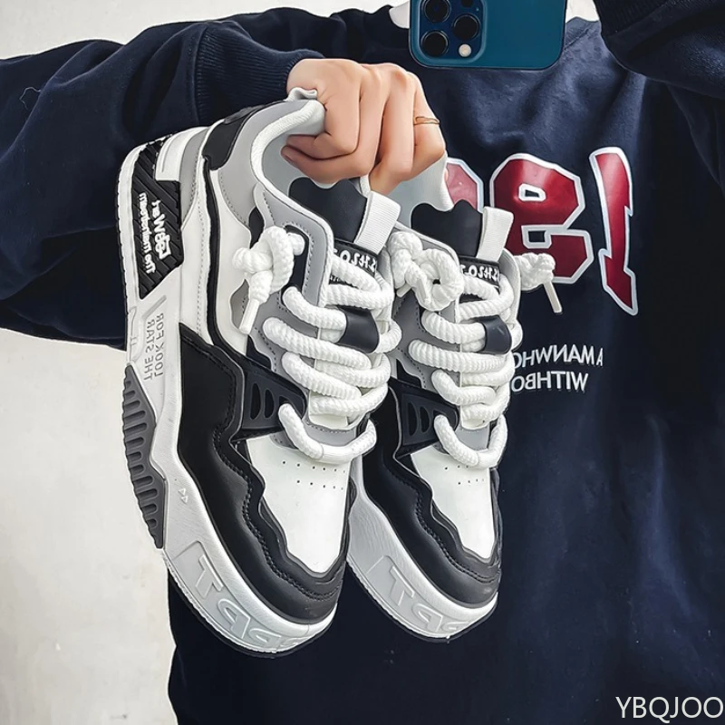 Męskie wiosenno-letnie nowe uniwersalne buty na grubej podeszwie, codzienne, płaskie, antypoślizgowe, proste, wygodne, sportowe, modne męskie buty.