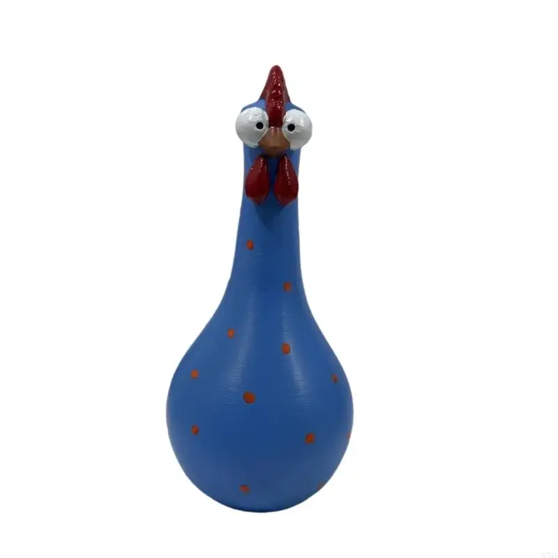 Hals Bunte Dot Huhn Vasen Harz Kunst Skulptur Dekore Für Home Desktop Display Blumen Arrangement 87HA – Detail 9
