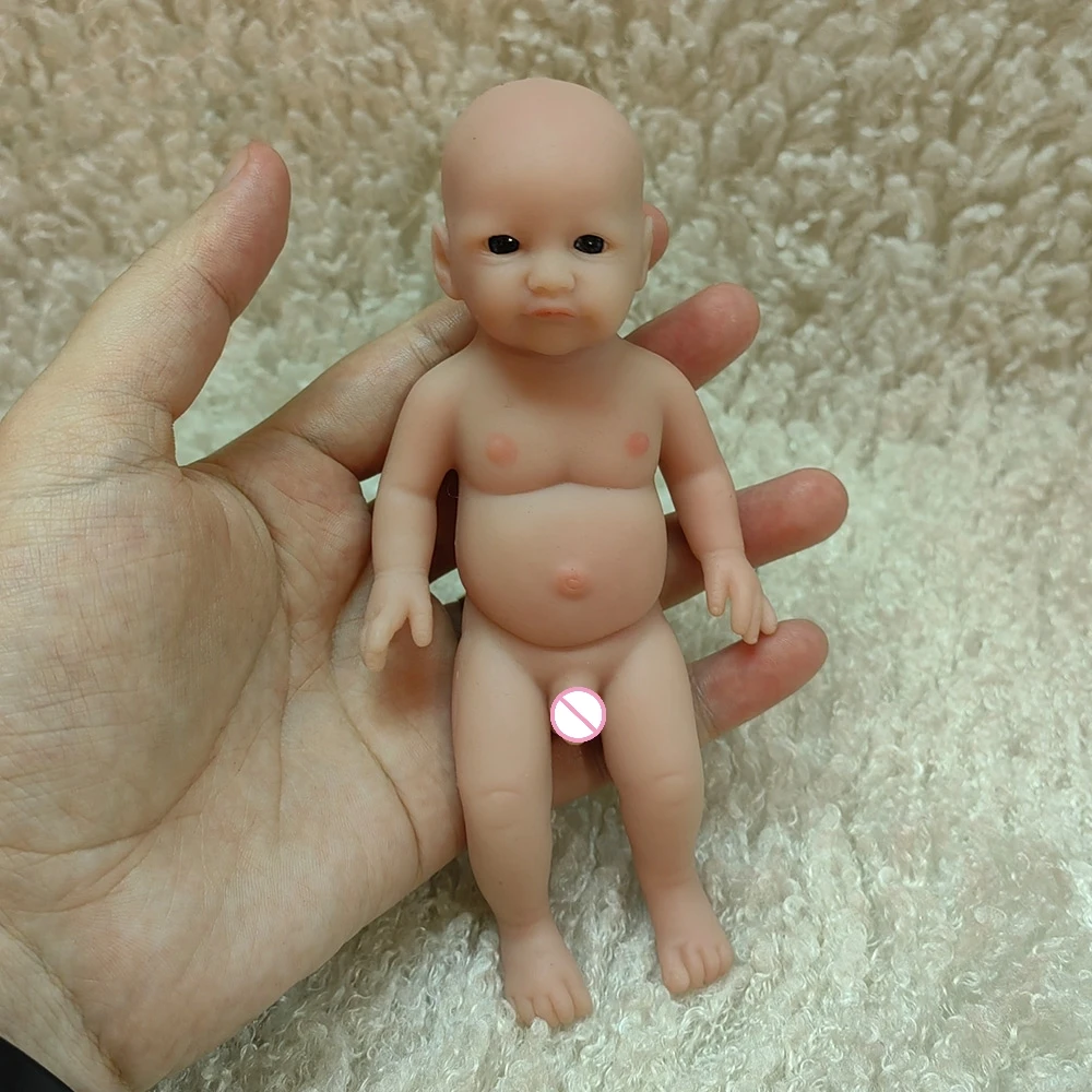 WW1572 6.69inch 17cm 120g 100% Silicone Reborn Baby Doll Unpainted Unfinished Realistic Mini Dolls for Children Christmas Toys