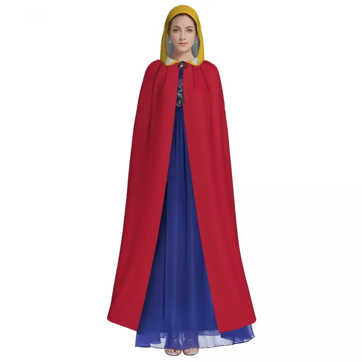 Long Cape Cloak Spain Flag Hooded Cloak Coat Hoodies Elf Purim