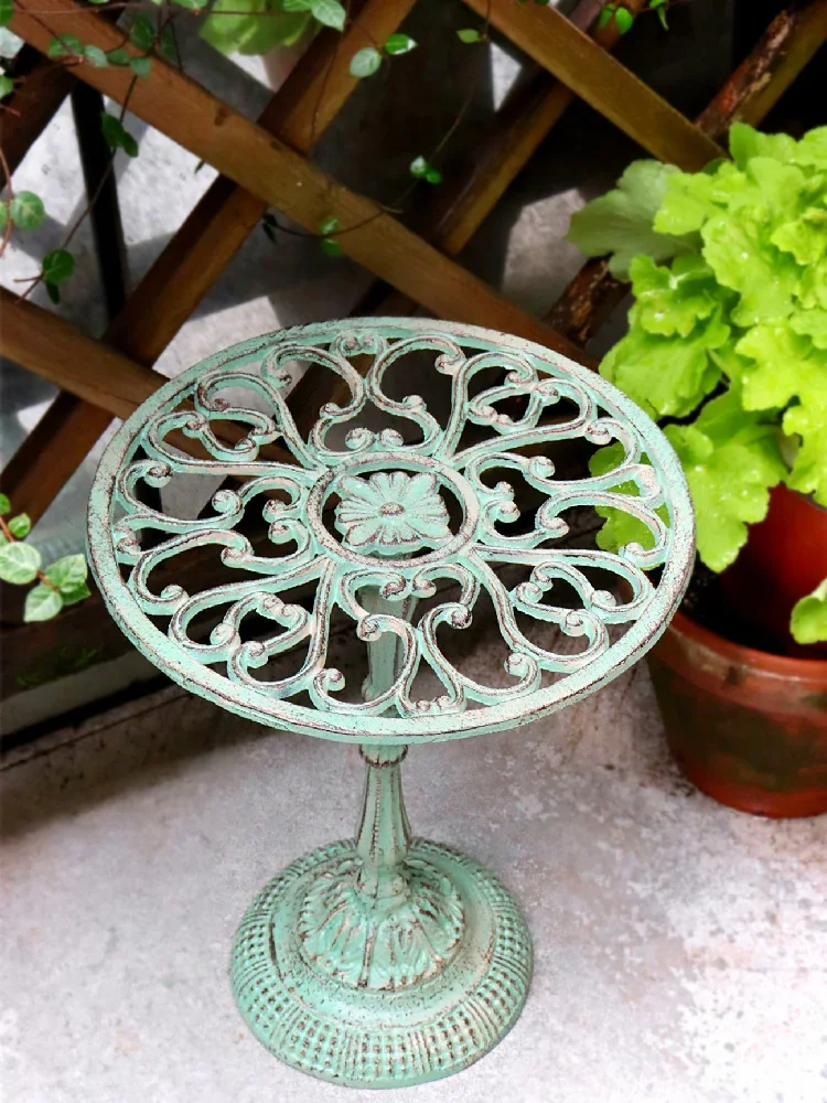 Vintage Do Old Stand for Flowers Iron Art Floor Plant Shelves Balcony Decoration Storage Shelf Stable Durable Indoor Gardening