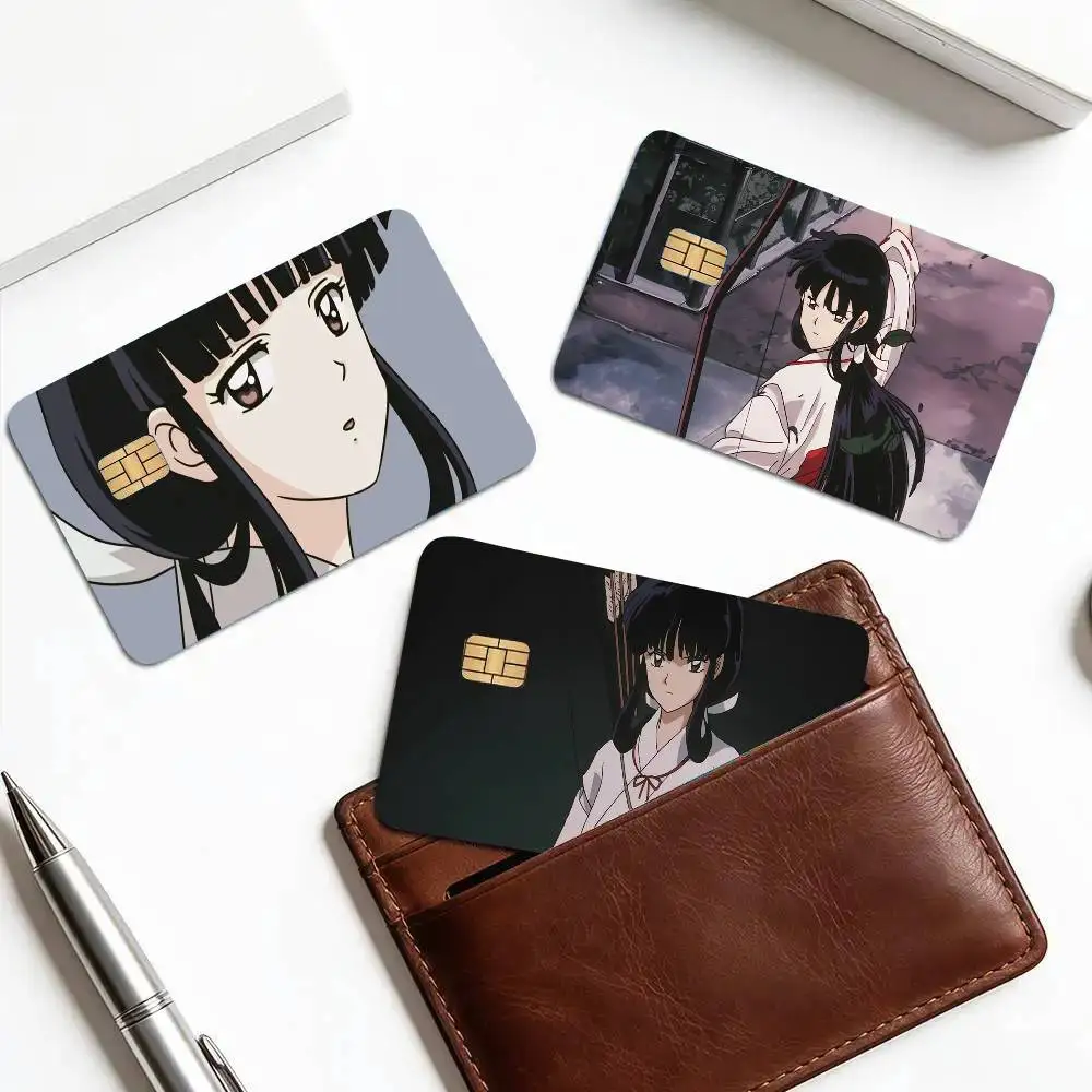 Anime Inuyasha Kikyo Credit Card Sticker Waterproof PVC Skin Cover For Debit Bank Card, Removable Card Decal Wrap