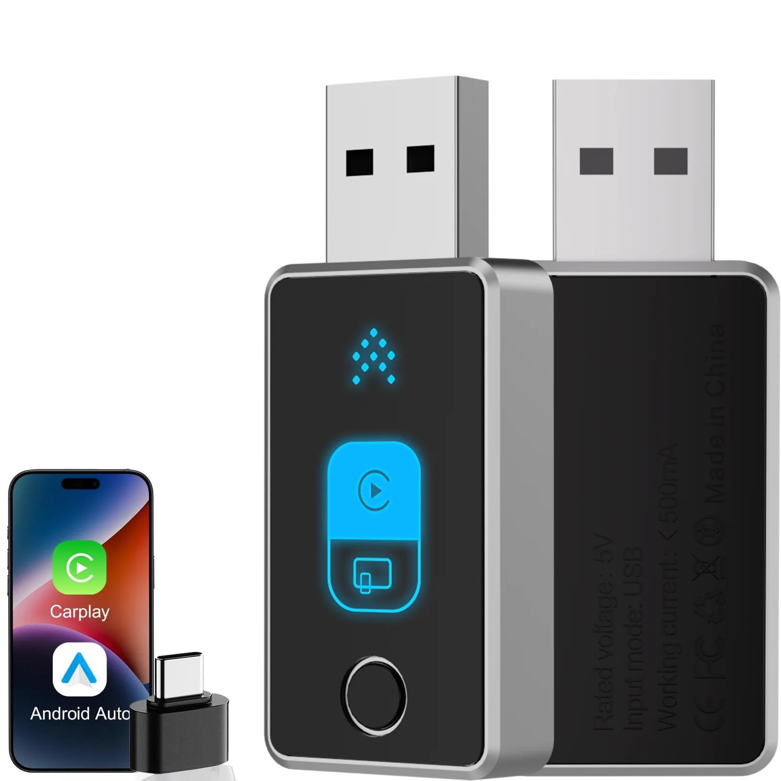 Carplay Wireless Adapter for iPhone - 2026 Upgrade Wired to Wireless, Plug & Play, Compact Design, Fast Stable