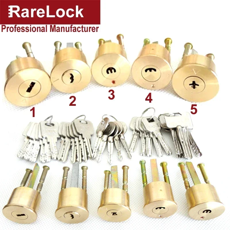Brass Door Lock Cylinder Gate Locks Different Keys 35 - 45mm Thickness Bedroom Bathroom Accessory Rarelock A