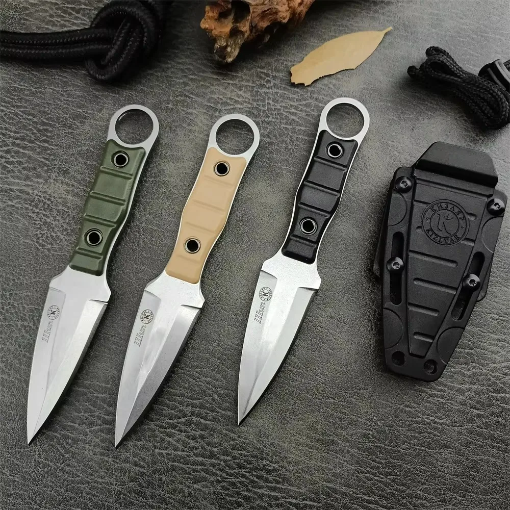 Russian Kizlyar Mini Knife 8Cr13Mov Straight Blade Nylon Fiber Handle Outdoor Wilderness Survival Self-defense Rescue EDC Tool