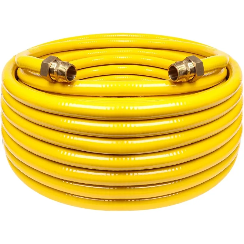 

33ft 1/2'' Flexible Gas Line, CSST Corrugated Stainless Steel Tubing Pipe Kit, Natural Gas Line Propane Pipe Conversion