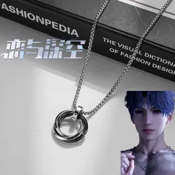 Game Love and Deepspace Rafayel Cosplay Choker Unisex Black White Circular Round Necklace Halloween