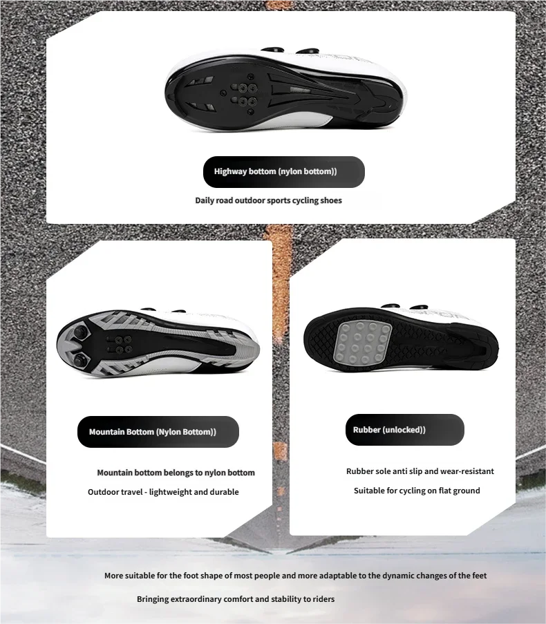 Atmungsaktive Radsportschuhe MTB Fahrradschuhe Herren Renn- und Wettkampfschuhe Selbstverriegelnde Speed-Fahrradsneaker Damen Cleat-Straßenradsportschuhe – Detail 6