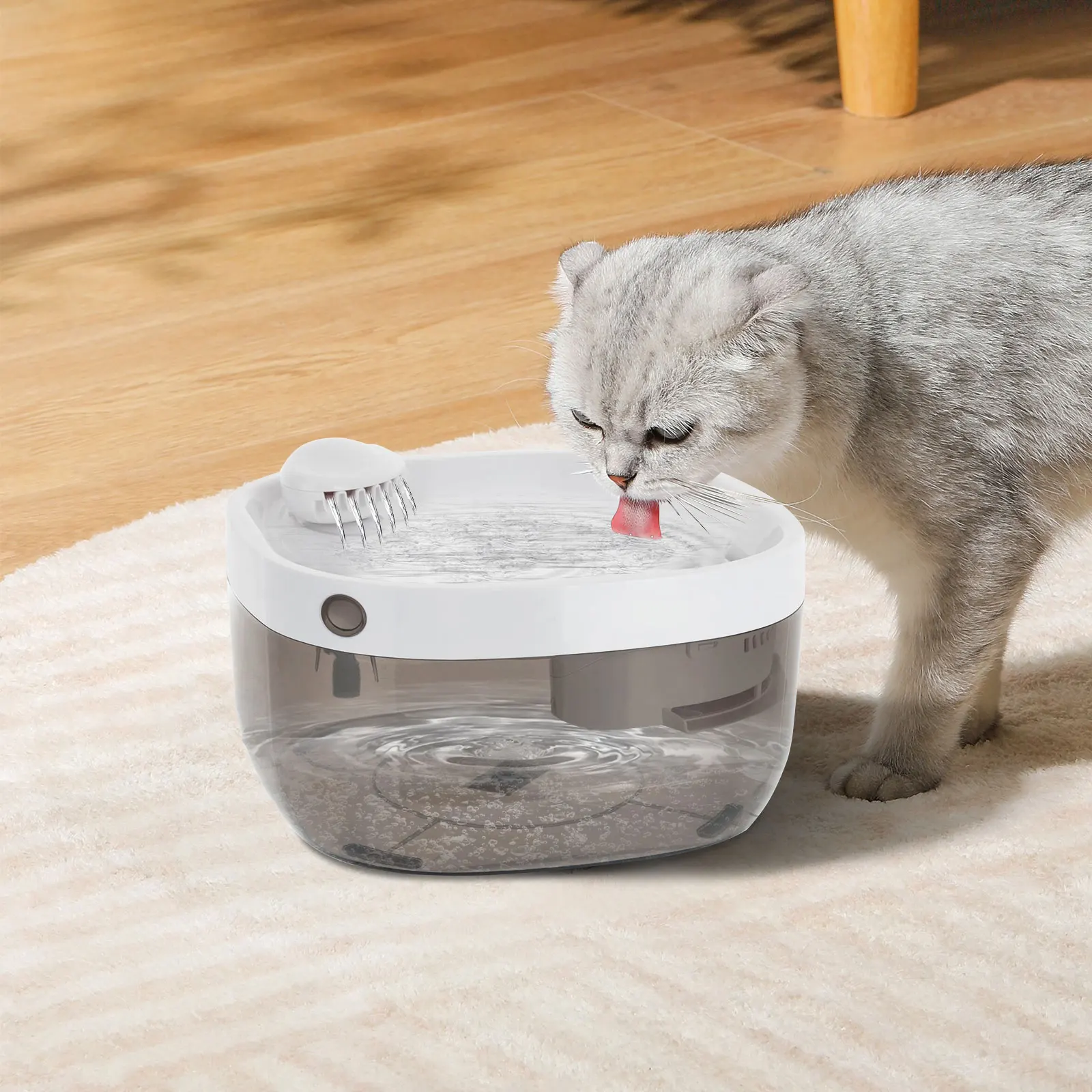 

Cat Water Fountain, Pet Water Dispenser, Automatic Cat Water Fountain, Pet Drinking Fountain, Quiet Pump, ABS Plastic, White