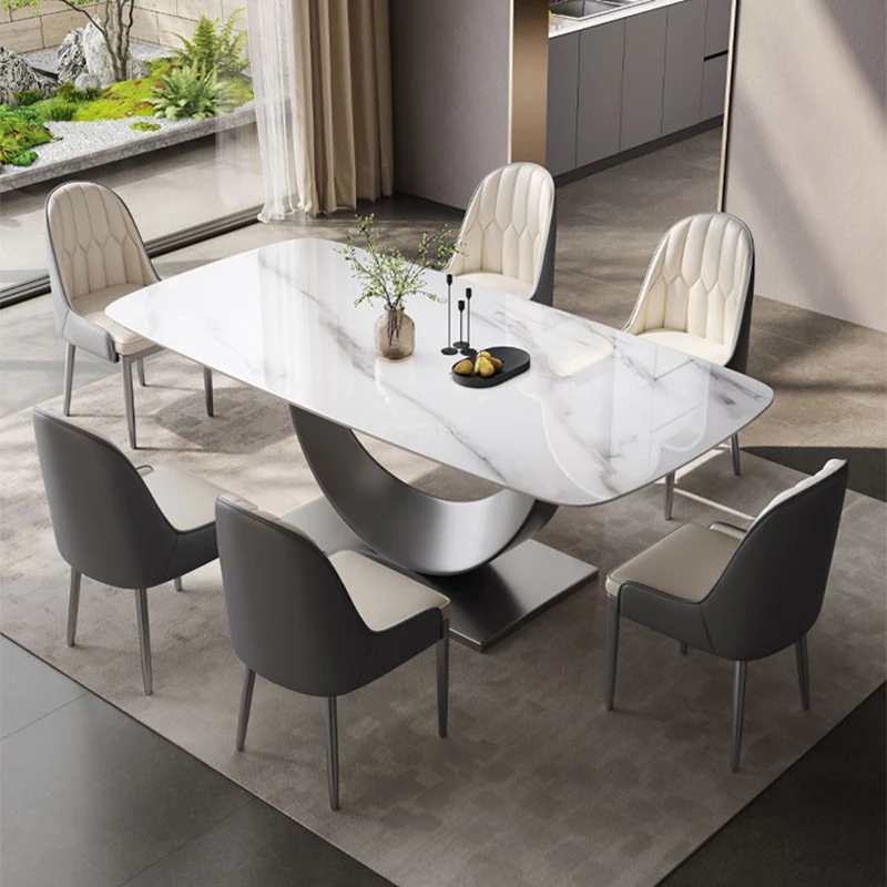 Complete Dining Room Ceramic Table 4 Chairs Dinning Set 6 Luxury Folding Mesa Salon Elegant Tables Kitchen Square Wooden Marble