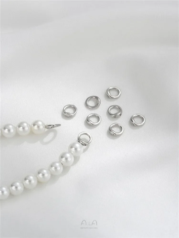 14K goud omwikkelde string dubbel gat gesloten lus DIY parelarmband ketting accessoire, sluiting gesp, verbindingsring accessoire