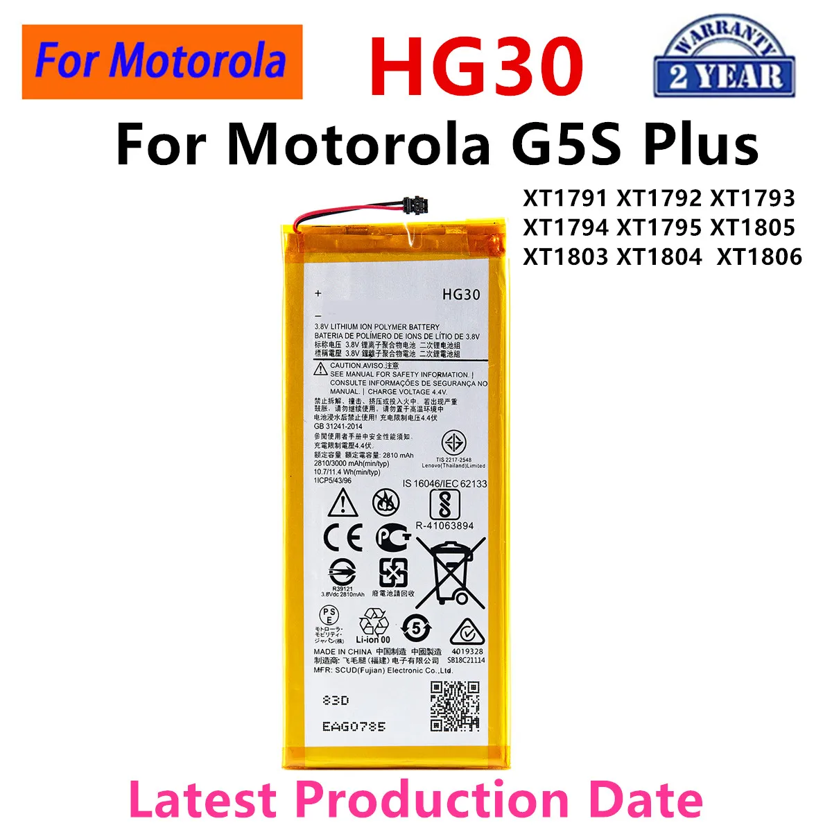 100% Original HG30 3000mAh Battery For Motorola  G5s Plus XT1791 XT1792 XT1793 XT1794 XT1795 XT1805 XT1803 XT1804  XT1806+Tools