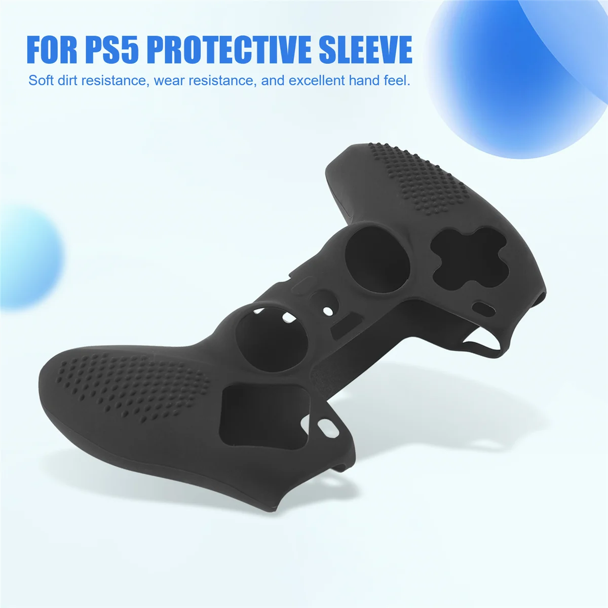 SCLS لجهاز التحكم في الألعاب، غطاء حماية من السيليكون لغطاء المقبض غير القابل للانزلاق (أسود)