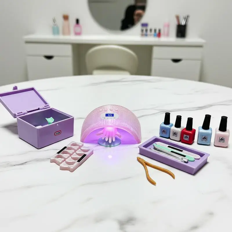 (N) Mini Dollhouse Manicure Tool Set Accessories Perfect For Pretend Play Doll House Decoration Collection