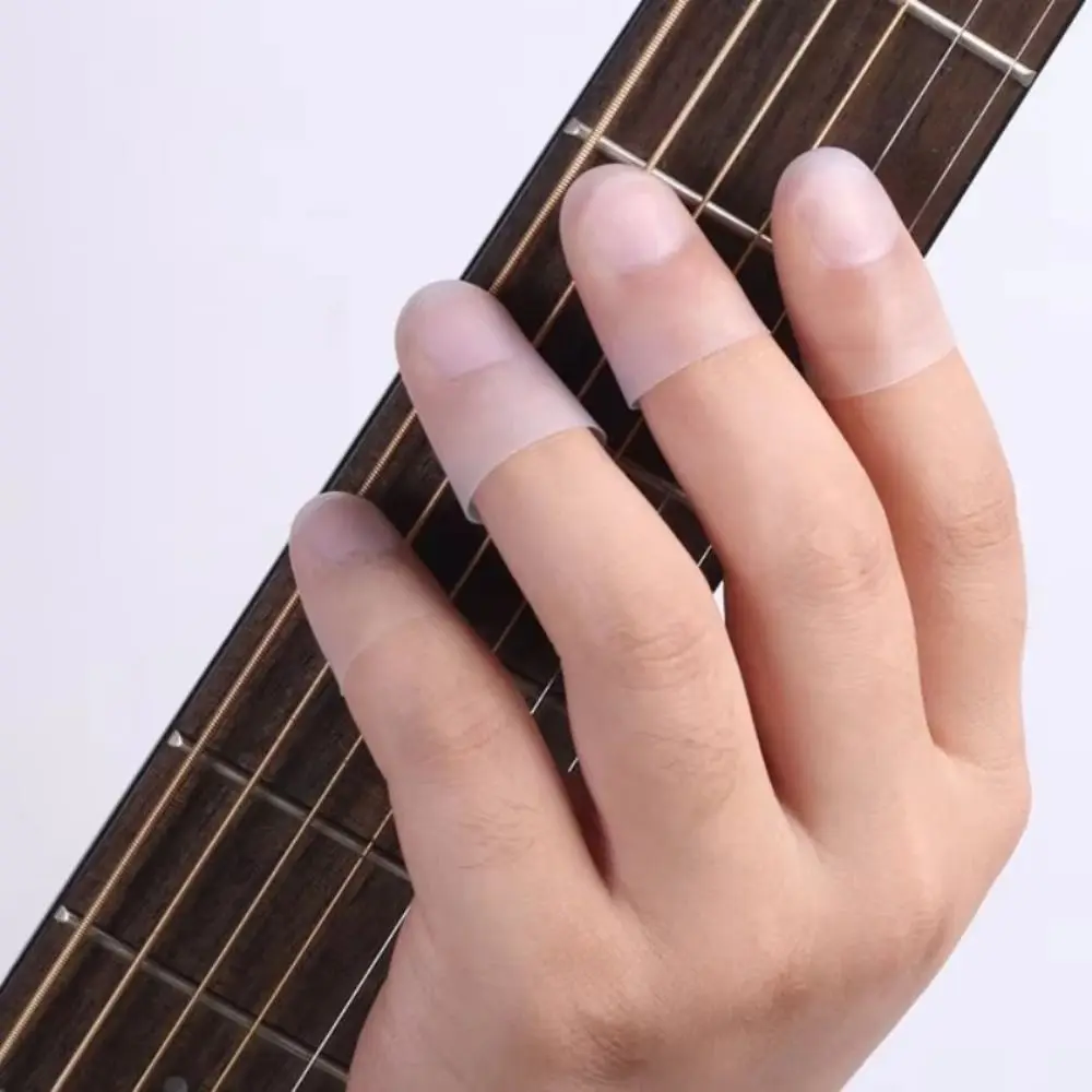 

Ultra-thin Guitar Fingertip Protector Silicone Pain Prevention Finger Guard Cover Transparent Guitar Accessories