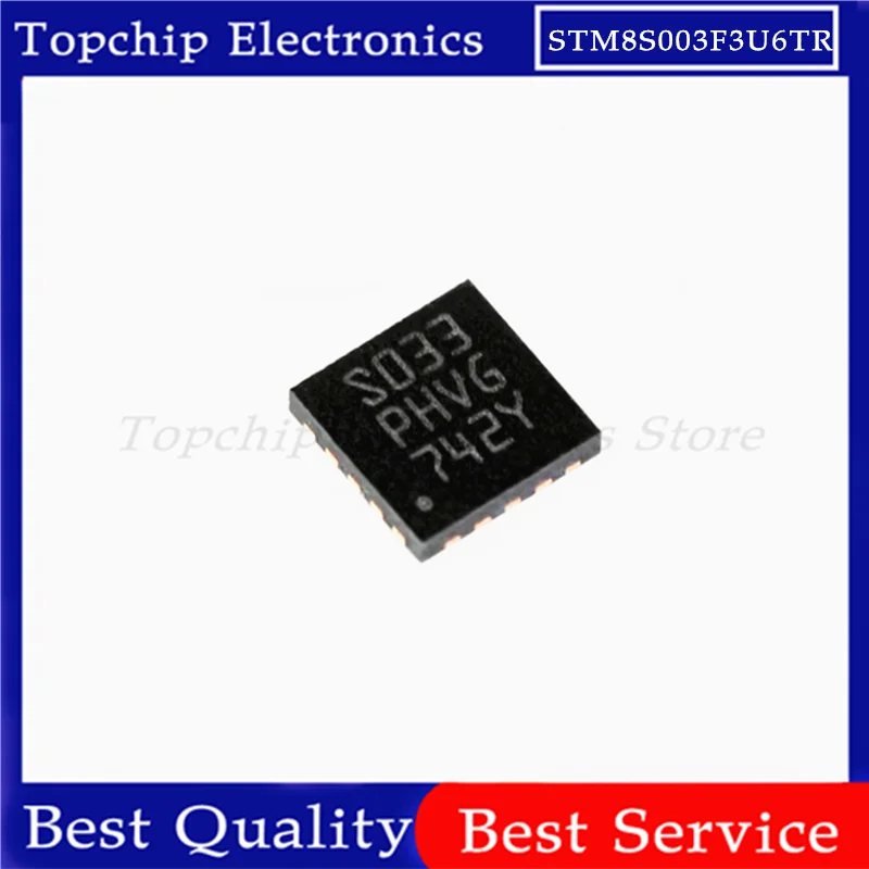 10pcs STM8S003F3U6TR STM8S003 STM8S003F3U6 STM8S STM8 STM8S003F3U6T S033  STM IC MCU QFN-20