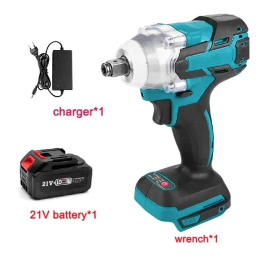 

15000mAh 21V Brushless Electric Impact Wrench Compatible Makita Battery Electric Wrench LED 1/2 Inch Screwdriver Power Tools