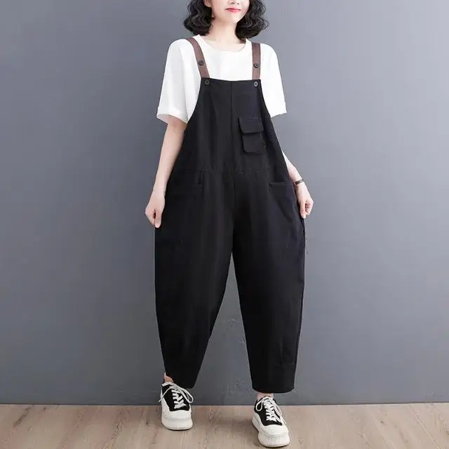 جمبسوت نسائي أنيق ملابس الخصر فضفاضة من قماش الدنيم للمراهقين ملابس الشارع الشهير ممارسة عامة بسحاب للسيدات أساسية واسعة للتمرين