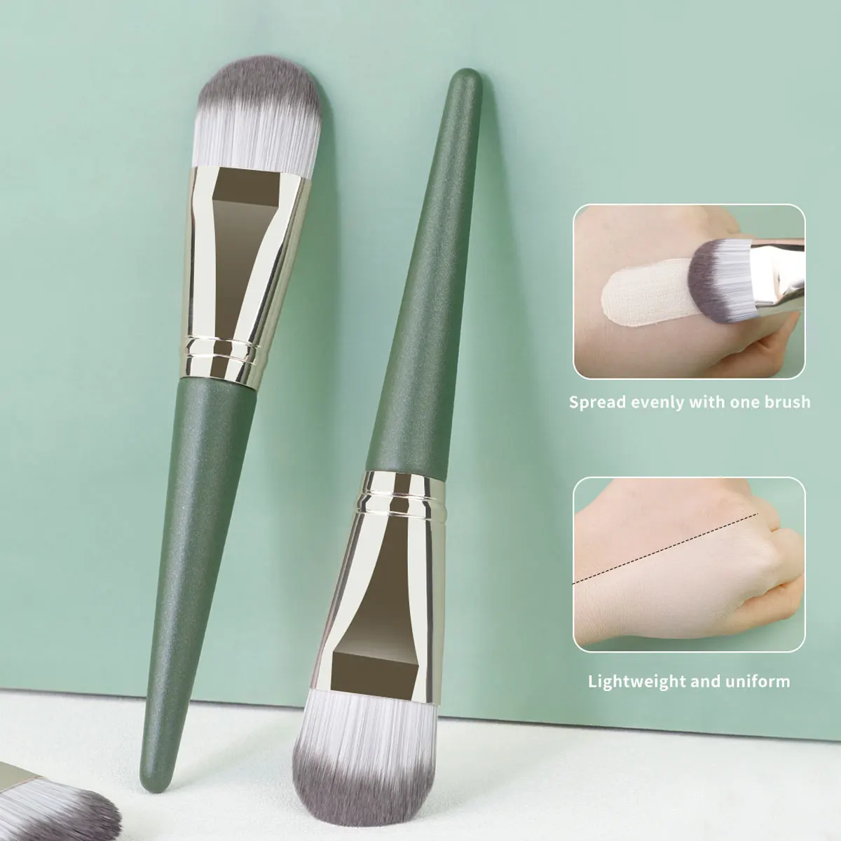 Pennello per trucco Pennelli per correttore per lingua Pennelli per maschera per il viso Pennello per fondotinta professionale portatile Cosmetici di grandi dimensioni Base morbida per trucco