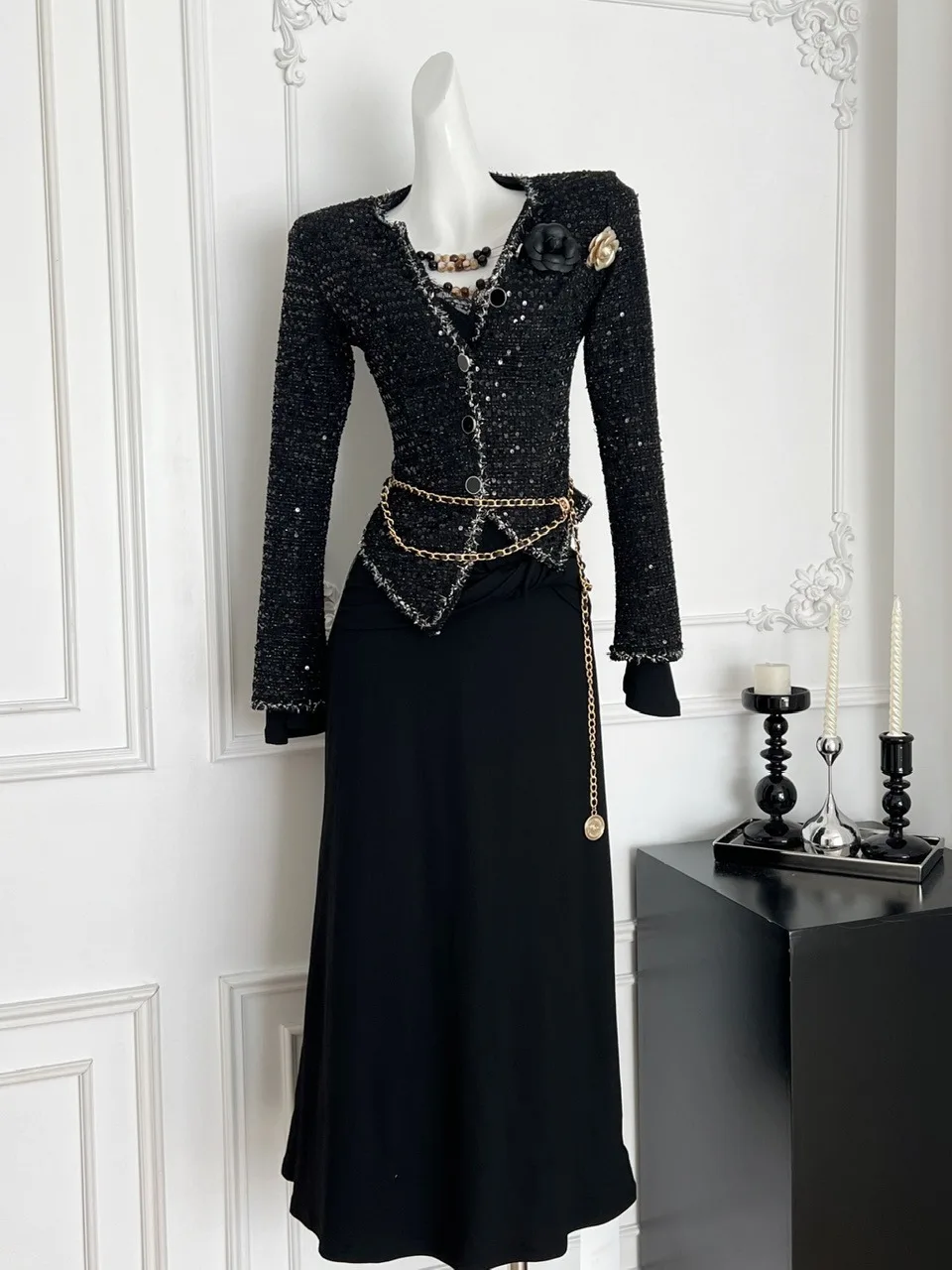 

Шерстяное вязаное пальто Ele с длинными подошвой и подходящим модным осенним нарядом Dr для женщин, роскошный сле