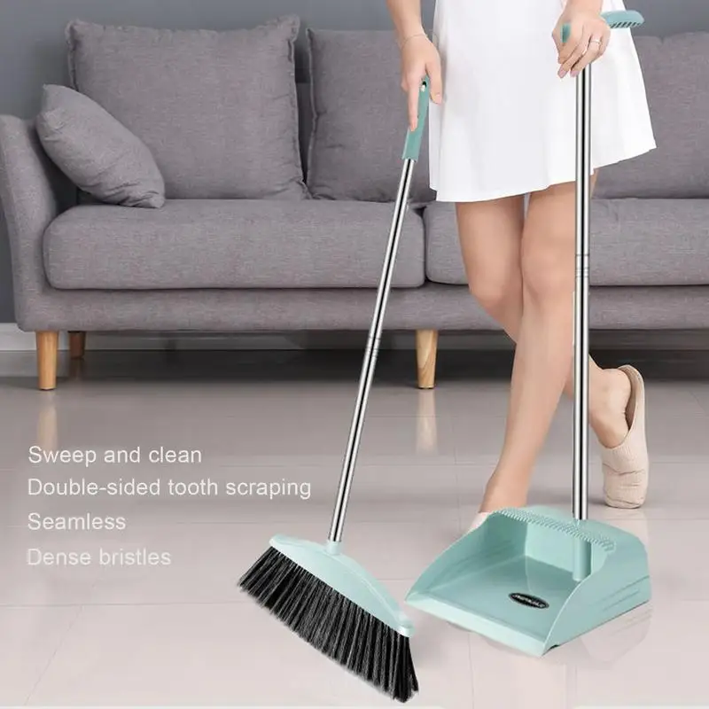 Cleaning Brush Broom Dustpans Set Home For Floor Sweeper Garbage Cleaning Stand Up Broom Dustpan Set Household Cleaning Tools