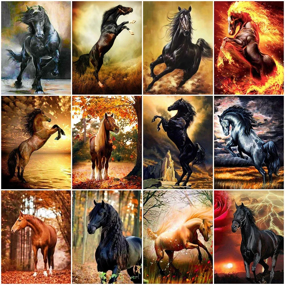 5D Diy Diamond Painting A Galloping Horse Full Rhinestones Embroidery Mosaic Art Cross Stitch Kits Home Decor New Arrivals 2023