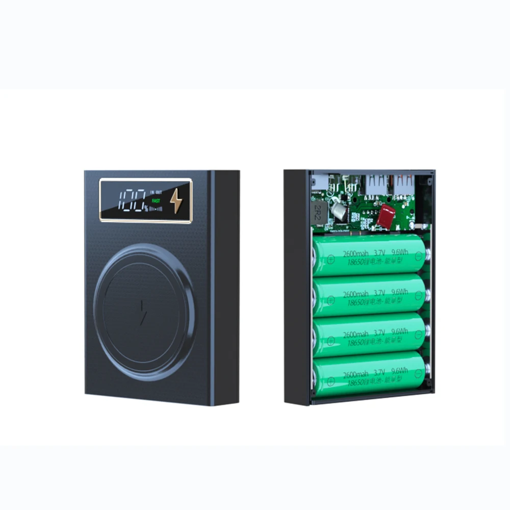 4x18650 DIY Power Bank Fall Tragbare 18650 Batterie Ladegerät Lagerung Box Digital Display Schnelle Lade Mobile Power box Für Telefon
