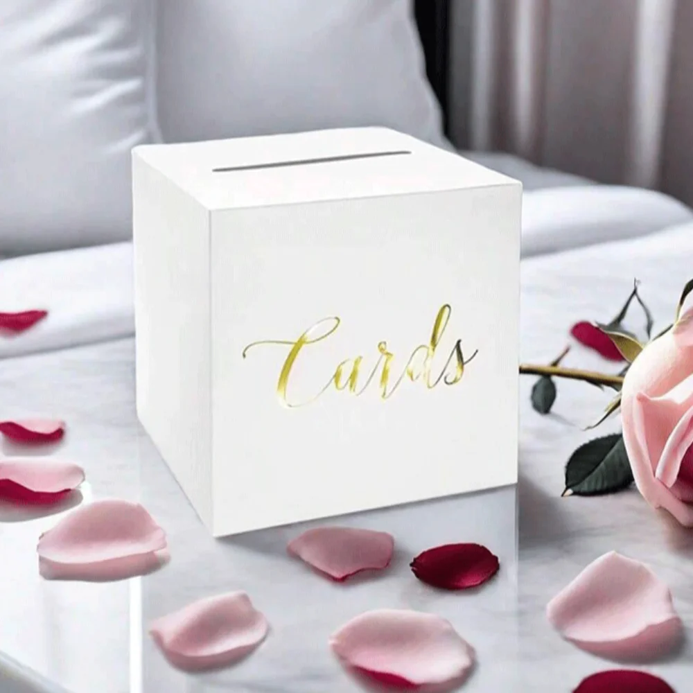 Storage Box White Black Weddin - Wedding Card Box recension och pris
