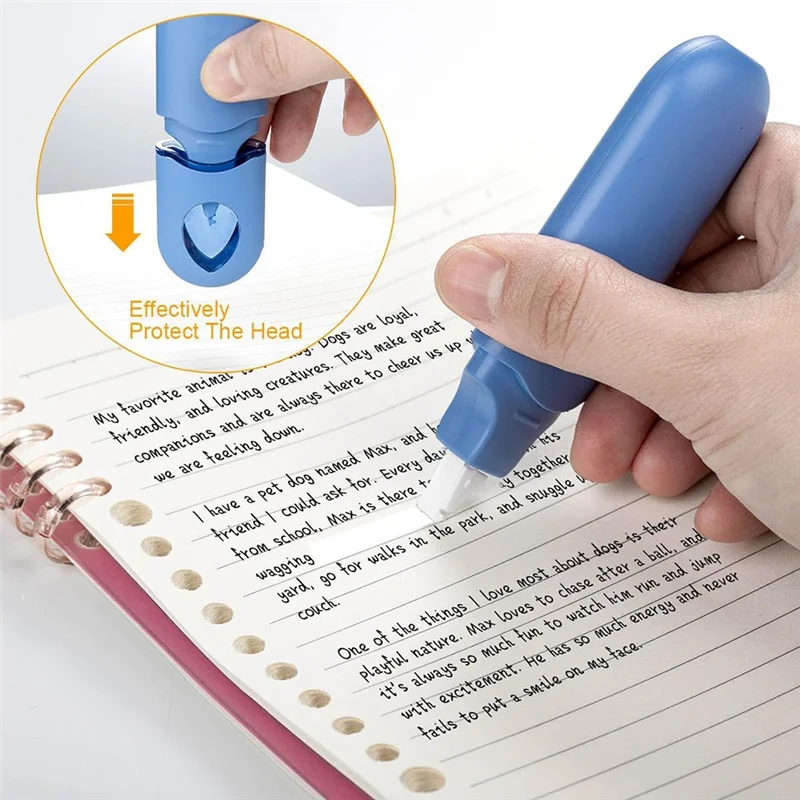 شريط تصحيح أبيض، 6 قطع أدوات تطبيق سهلة الاستخدام للتصحيحات الفورية، موزع شريط التصحيح