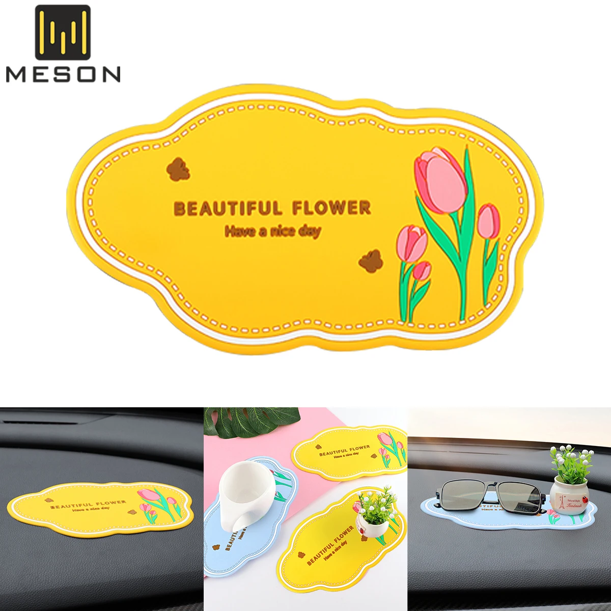 

Car Dashboard Anti-slip Mats Cute Cloud-shaped PVC Anti-Slip Storage Mat Pads For Sunglasses Phone Key 13.1*23.1cm