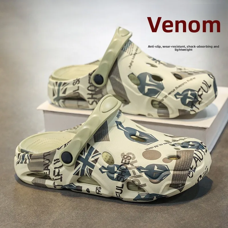 

ex Летние уличные сандалии Противоскользящие мягкие боты для вождения двойного назначения Clog oes Спортивные пляжные тапочки большого размера с открытым носком и отверстием...