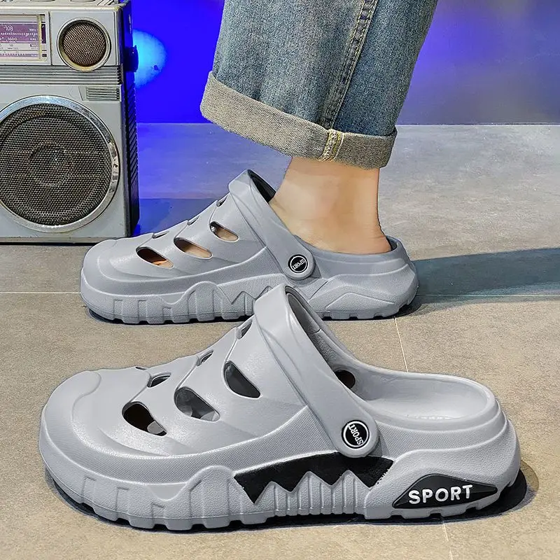 

Summer Platform Anti-slip Male Hole Slipper 2025 Style Designer Luxury Men's Shoe Fun Trend High Quality Fashion Eva Slides Sale