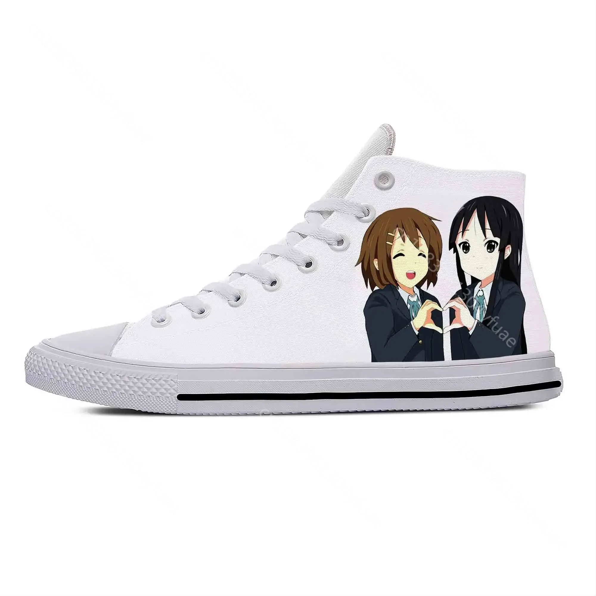 Anime Manga Cartoon K-On Akiyama Mio Hirasawa Yui 캐주얼 신발 경량 하이 탑 통기성 보드 신발 남성 여성 스니커즈