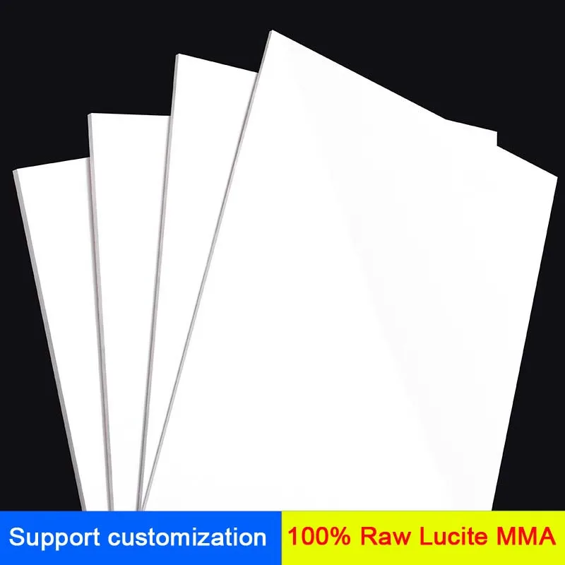 White Opaque Glossy Plexiglass Acrylic Board Acrylic Plastic Sheet For Multipurpose DIY Picture Frames Display Thick 2mm-5mm