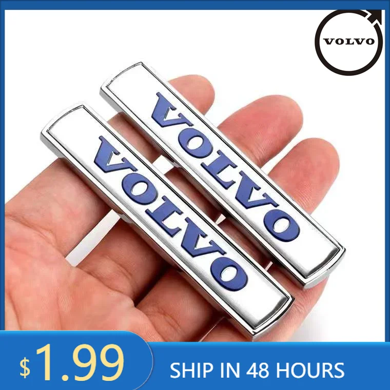 

2026 Hot For Volvo 2PCS 3D Letter Badge Sticker For Volvo S90 S60 XC60 XC90 V60 XC40 S80 C40 Fender Rim Badge Black, Blue Silve