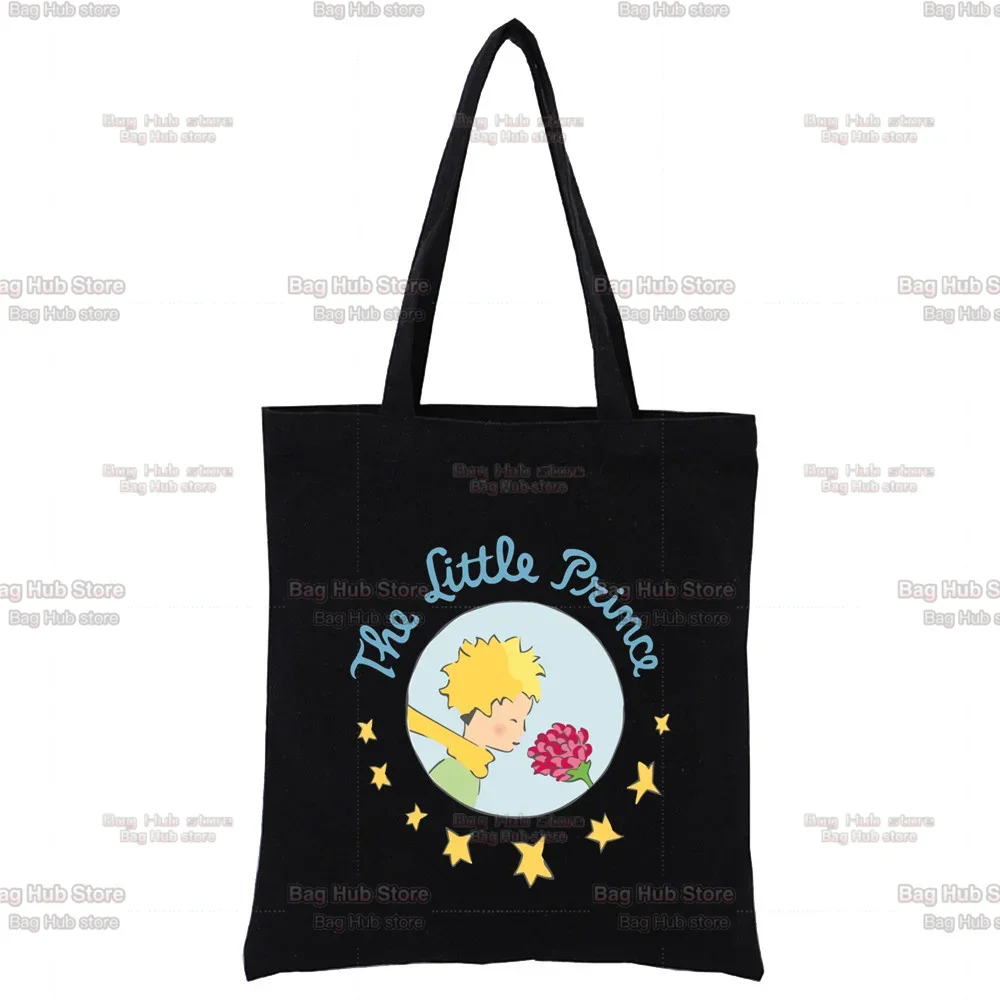 Little Prince Graphic Earth Space Harajuku Kawaii Cute  Shoulder Bag Canvas Bag Harajuku Shopper Bag Casual Summer Shoulder Bags