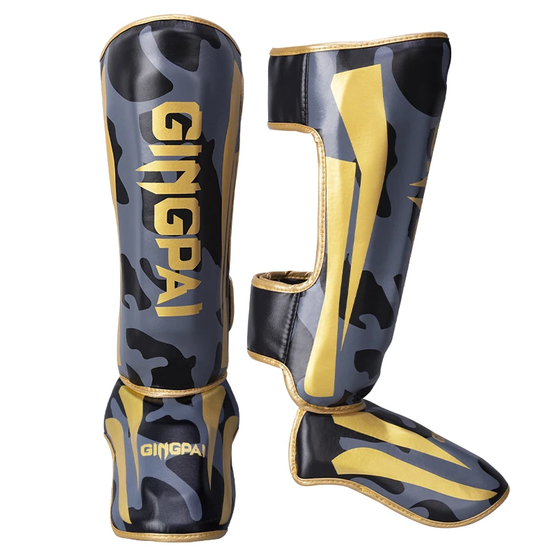 Thicker Boxing Shin Guards PU Leather Protection Leggings Equipment Martial Arts Muay Thai Leg Taekwondo Feet Ankle Protectors