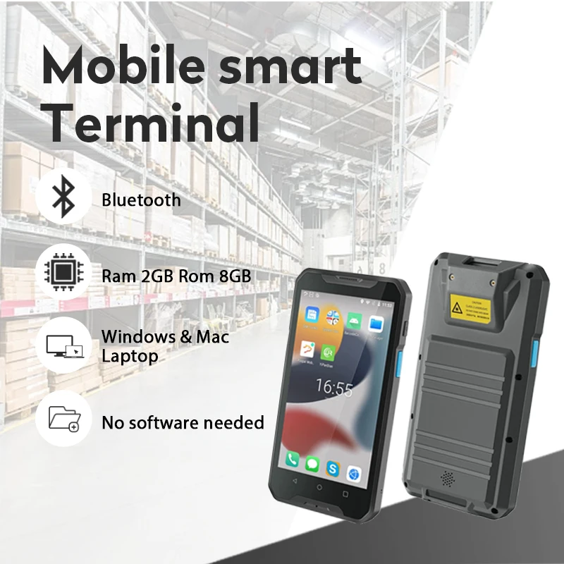 Pda Android Handheld Terminal Barcodescanner 1d 2d Qr Draagbare Eindapparatuur Voor Gegevensverzameling.